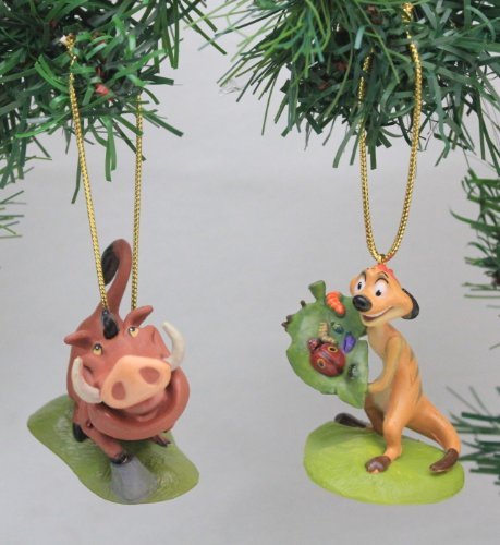 Disney's The Lion King 'Timon & Pumba' Holiday Ornament Set- (2) PVC Figure Ornaments Included - Limited Availability