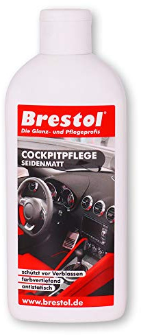 Brestol KUNSTSTOFFPFLEGE Auto 250 ml - Kunststoffpflege Cockpit-Farbauffrischer Gummipflege seidenmatter Glanz & UV-Schutz