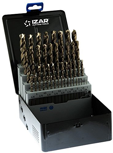 Izar 18369 Juego Brocas 1016, DIN 338N, 1-13 x 0.25 mm, HSSE 5% Co, 49 Piezas