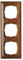 Kopp 306735088 Milano Cadre en Noyer pour 3 Prises murales Montage Vertical ou Horizontal