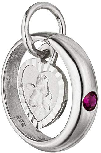 Anhänger Taufring mit Schutzengel mit Rubin 333 Gold Kinder Goldanhänger