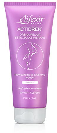 Elifexir Actidren - Gel Relaxant pour les Jambes | Draine, Détend et Sculpte les Jambes | Améliore la Circulation | Réduit le Volume des Jambes et des Chevilles Gonflées | 200 ml