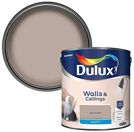 Dulux Matt Emulsion Paint For Walls And Ceilings - Soft Truffle 2.5 Litres