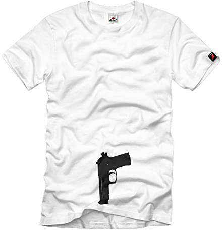 Pistole im Gürtel Karneval Fasching Verkleidung Kostüm - T Shirt #413, Größe:XXL, Farbe:Weiß