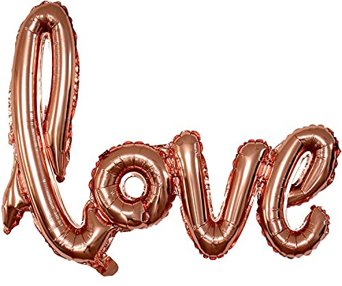 DekoRex® Folienballon LOVE Schriftzug rosegold