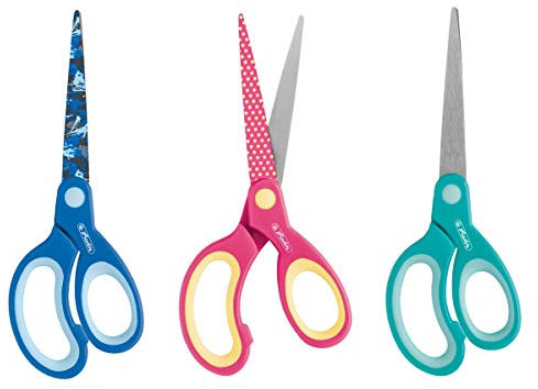 Herlitz Design Bastelschere aus Stahl/Kunststoff, spitz - farblich sortiert