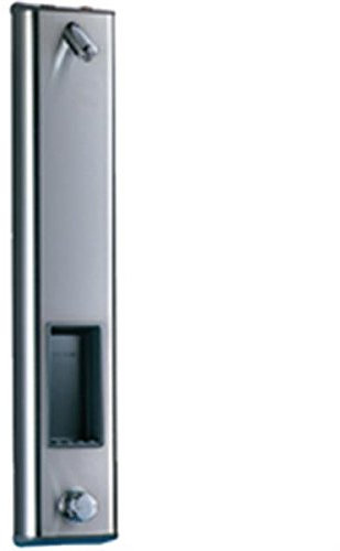 Delabie - Panneau de douche face TEMPOMIX alimentation par le haut male 15x21 pose en applique 1m finition epoxy blanc Ref : 790201