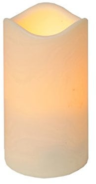 Zeitgesteuerte LED-Leuchtkerze aus Kunststoff, flackernd, creme-weiss