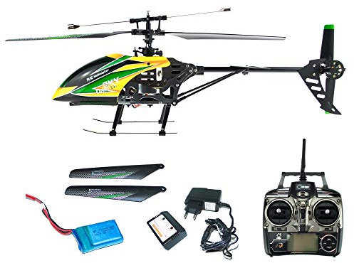 efaso WLToys V912 4-Channel 2.4 GHz Single Blade Gyro Helicopter with Camera Preparation Yellow/Green