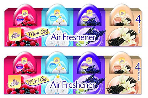 Pan Aroma 2 x Mini Air Freshener Gel Pack Of 4 For Home Office Or Gym Locker
