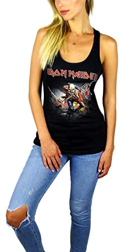 Iron Maiden Women's Distressed Trooper Tank Top Black
