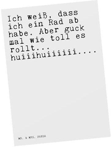 Mr. & Mrs. Panda Postkarte Ich weiß, dass ich... - Geschenk, Spruch Sprüche Weisheiten Zitate Lustig Weisheit Worte, Grußkarte, Tasse mit, Freundin, Frauen, bildkarte, Postkarten, Ansichtskarte