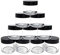 30g 30ml/1oz Refillable Black and White Plastic Screw Cap Lid with Clear Base Empty Plastic Cosmetic Jars for Nail Powder Bottles Eye Shadow Container Pack of 10