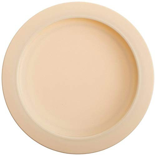 HOMECRAFT Plate with Inner Edge – Durable, Foldable Travel Plate for Spill Control – Adaptive Eating Aid for Kids, Adults, Elderly & Disabled – 23cm Diameter, Cream Colour
