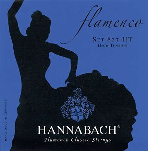 Hannabach Cuerdas para guitarra clásica Flamenco serie 827 High Tension juego de 3 bajos Made in Germany - 8277HT