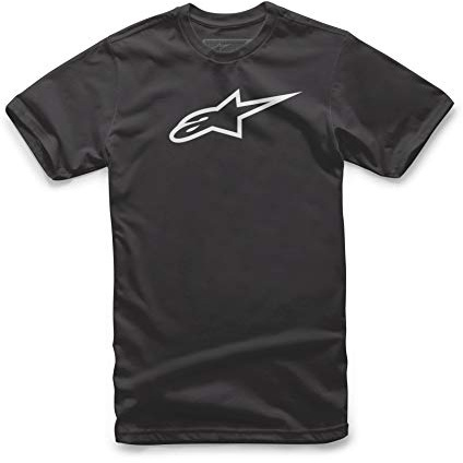 Alpinestars Men's Ageless Classic Tee Short Sleeve T-Shirt, Black (Black/White), Large
