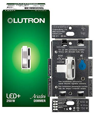 Lutron Toggler LED+ Dimmer | for Dimmable LED, Halogen, and Incandescent Bulbs | Single-Pole or 3-Way | AYCL-253P-WH | White
