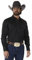 Wrangler Herren-Arbeitshemd mit Cowboy-Schnitt, langärmelig, mit Schnappverschluss, festes Finish, schwarz, X-Large Hoch