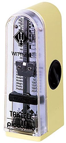 Wittner Metronom Taktell Piccolino Serie 890 - Kunststoffgehäuse - Ohne Glocke - Elfenbein - Mechanisch zum Aufziehen - Keine Batterien erforderlich - Made in Germany