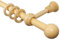iso-design Natur Gardinenstangen aus Holz mit 20 mm Durchmesser Endstück Kugel, 120 cm