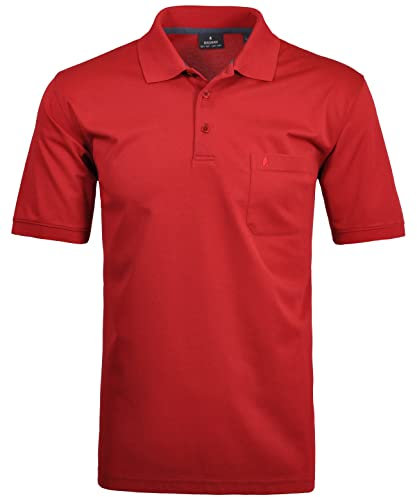 RAGMAN Herren RAGMAN Kurzarm Softknit Poloshirt Small, Beere-665