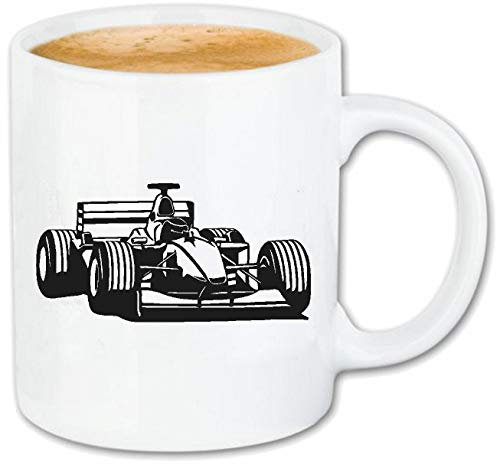 Reifen-Markt Kaffeetasse FORMEL 1 - SCHUMACHER - RENNSPORT - DTM - TOURENWAGEN Keramik 330 ml in Weiß