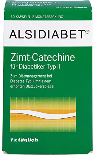 ALSIDIABET Zimt-Catechine für Diabetiker Typ II, 60 St. Kapseln