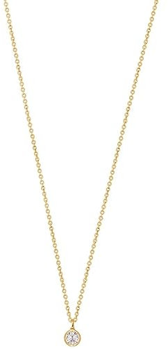 XENOX XS7283G Damen Collier Silver Circle gold Sterling-Silber 925 Gold weiß Zirkonia 45 cm