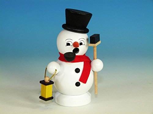 Kunsthandwerk Ullrich Räuchermann Schneemann mit Besen Höhe=10,5cm NEU Räuchermann Rauchmann Räucherfigur Räucherkerze Figur Holz Seiffen Erzgebirge Holz Rauchfigur Dekoration Weihnachten