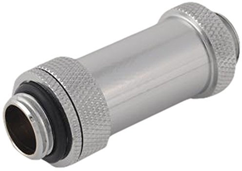 Bitspower G1/4 Zoll verstellbares Aqua-Verbindungsrohr (41–69 mm), silber glänzend