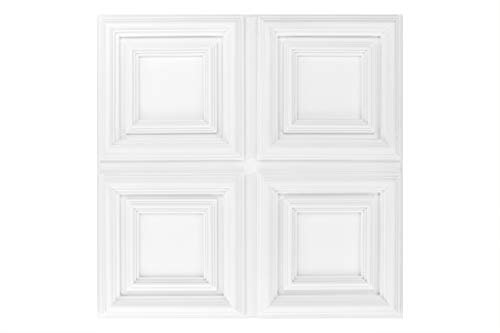 1 placa de techo | PU | estuco | resistente a los golpes | Grand Decor | 60 x 60 cm | R210