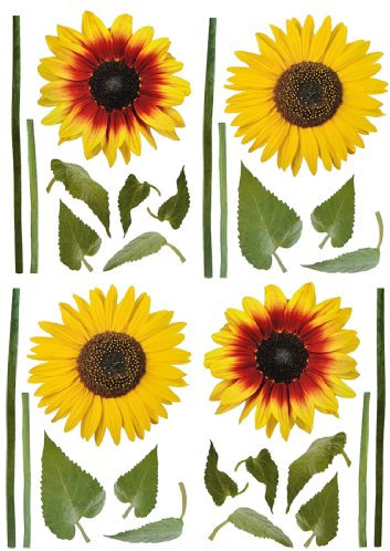 alles-meine.de GmbH XXL Wandtattoo/Sticker - Sonnenblumen und Blätter - selbstklebend für Kinderzimmer und Deko Wandsticker Aufkleber Blumen