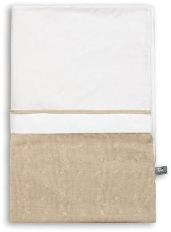 Baby's Only 130912 Kinder Bettwäsche/Bettbezug Zopf Uni gestrickt inklusive Kissenbezug, 100 x 135 cm, beige