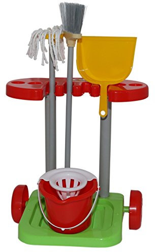 Coloma Putztrolley Reinigungswagen Putzwagen Eimer Sieb Besen Wischmop Kehrblech