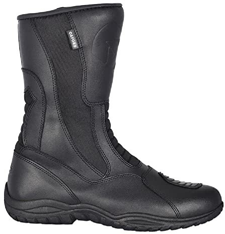 Oxford Tracker Pelle Impermeabile Moto Motocicletta Stivali - Nera - Nero, EU 36