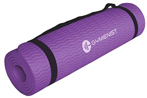 GYMENIST Fitness-Yoga-Bodenmatte, dick, 61 x 183 cm, ideal für Camping, Cardio-Workouts, Pilates, Gymnastik (lila)