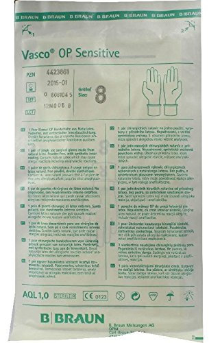 B. Braun VASCO OP Sensitive Handsch.steril puderfrei Gr.8 2 St