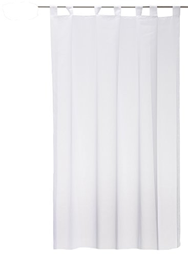 Haus und Deko Gardine weiß mit Schlaufen transparent 140 x 245 cm Emotion Organza Vorhang beschwertem Abschluß Voile Schlaufengardine