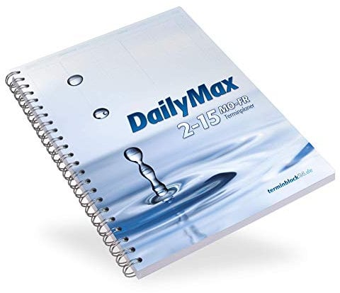 DailyMax 2/15 Terminplaner Praxisplaner - 2 Spalten pro Tag, 7-20 Uhr im 15-Minuten-Takt Montag-Freitag, Wochenplaner für Praxis, Studio, Salon und Klinik …