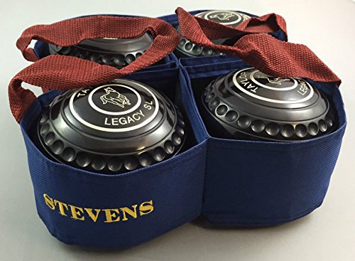 Stevens 4 Bowl Carrier Crown Green Short Mat Lawn Bowls (Blue)