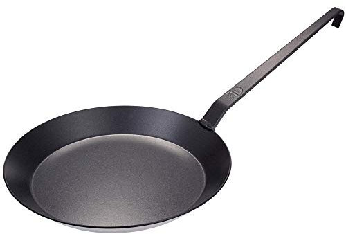 GRÄWE Eisenpfanne mit Antihaft-Keramikbeschichtung Ø 28 cm, Pfanne mit Hakenstiel, Cerahome Eco Pro, glatt