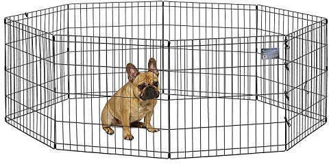 MidWest Homes for Pets 550-24 Laufstall und Spielgehege für Hunde, mit Tür, 61 x 61 cm, schwarze E-Beschichtung