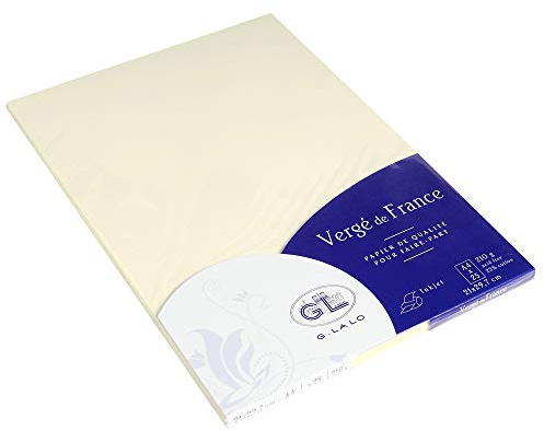 Lalo 41016L 25 Blatt Schreibpapier Vergé A4 210g Elfenbein