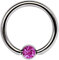 Ohrpiercing Titan Piercing Ring 1,2 x 8 mm mit Zirkonia Kugel in pink