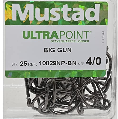 Mustad 10829NP-BN Big Gun Hooks Size 4/0 - Pack Qty 25