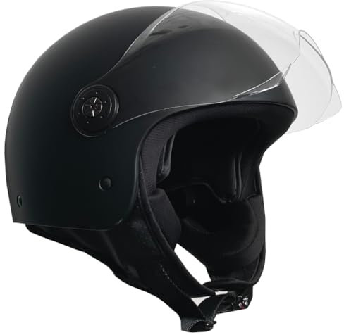 Jethelm Helm Motorradhelm RALLOX 229-2 Größe L Chopper ATV matt schwarz