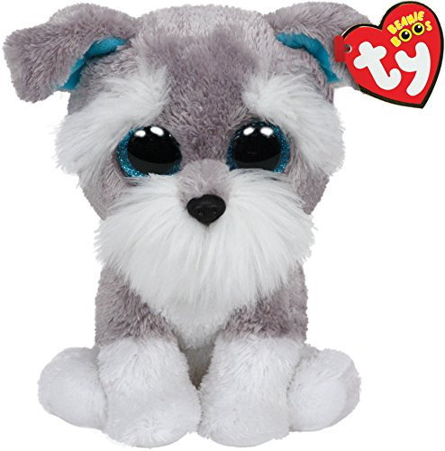 TY 36150 36150-Whiskers-Schnauzer mit Glitzeraugen, Plüschtier, 15 cm, grau