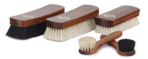 Langer & Messmer kit de cirage et polissage chaussures avec 5 brosses en crin de cheval et poil de chèvre
