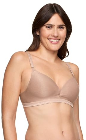 Warner's Women's Play It Cool Stay Cool and Dry Wireless Lift Comfort Bra RN3281A, Toasted Almond, 38C
