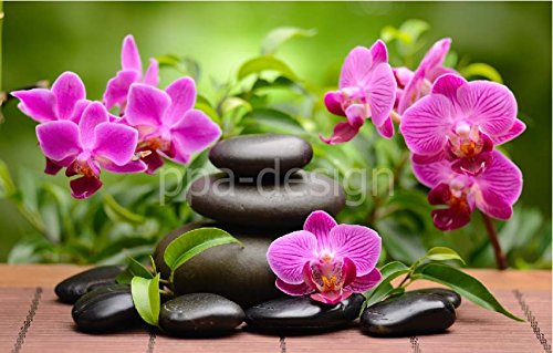 Sticker Autocollant Mural Galets Orchidée SRPA0007 (60x40cm)